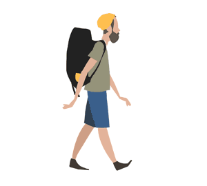 Walkcycle backpacker